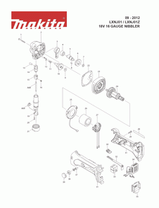 Page 1 Diagram and Parts List for LXNJ01 Type 1 Makita Nibbler & Shears