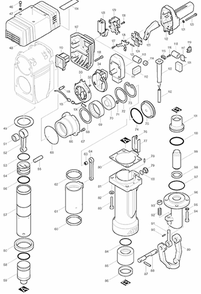 Diagram 2 Diagram and Parts List for HM1810X3  Makita Demolition Hammer