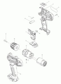 Part Location Diagram of 763228-8 Makita 3/8-inch Keyless Drill Chuck,