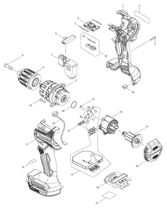 Part Location Diagram of 620E45-8 Makita Controller, Xfd15