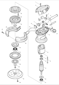 Page 1 Diagram and Parts List for BO5031  Makita Sander