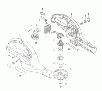 Page 1 Diagram and Parts List for BUB360ZCX Type 1 Makita Leaf Blower / Vacuum