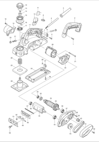 Page 1 Diagram and Parts List for KP0800  Makita Planer Jointer