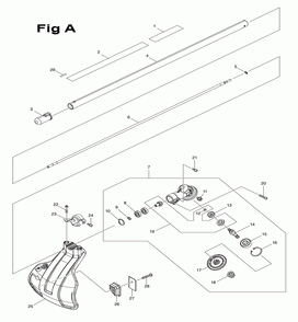 Part Location Diagram of 123975-7 Makita Gear Case Assembly