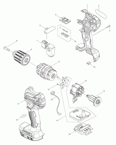 Page 1 Diagram and Parts List for XPH11RB  Makita Drill