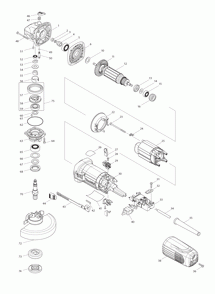 Page 1 Diagram and Parts List for GA5040X1  Makita Grinder