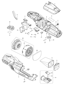 Fig-0 Diagram and Parts List for DCL282FZ  Makita Hand Vacuum
