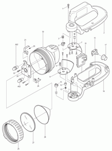 Page 1 Diagram and Parts List for BML240  Makita Worklight & Flashlight