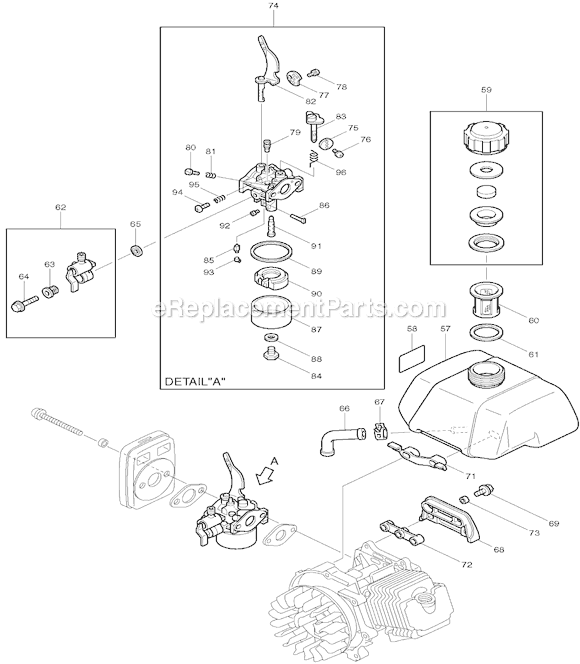 Page E Diagram and Parts List for EW100R  Makita Water Pump