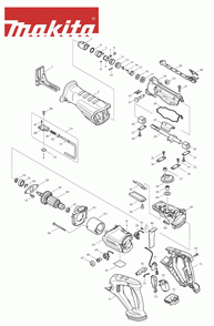 Page 1 Diagram and Parts List for BJR181X Type 3 Makita Saw