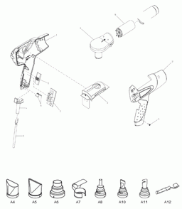 Page 1 Diagram and Parts List for HG551V  Makita Heat Gun