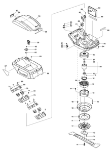 Fig-1 Diagram and Parts List for XML07PT1  Makita Lawn Mower