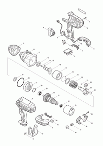 Part Location Diagram of 195871-9 Makita Drill Bit Remover Set