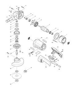 Page 1 Diagram and Parts List for 9047SF  Makita Grinder