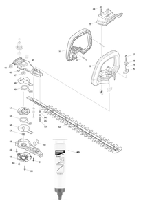 Fig-1 Diagram and Parts List for XHU07Z  Makita Hedge Trimmer