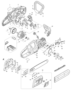 Fig-0 Diagram and Parts List for XCU07PT  Makita Chainsaw