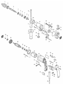 Diagram Diagram and Parts List for HP2050  Makita Hammer Drill