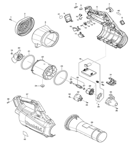 Fig-0 Diagram and Parts List for GBU01Z  Makita Leaf Blower / Vacuum
