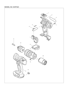 Page 1 Diagram and Parts List for BHP343  Makita Drill