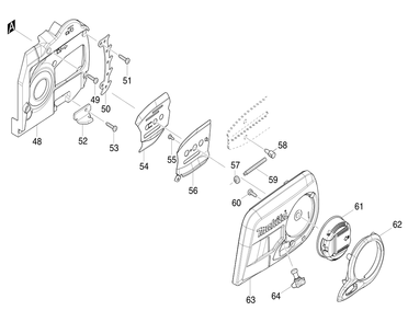 Fig-1 Diagram and Parts List for XCU04CM  Makita Chainsaw
