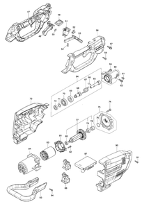 Fig-1 Diagram and Parts List for XAU01PTB  Makita Pole Saw