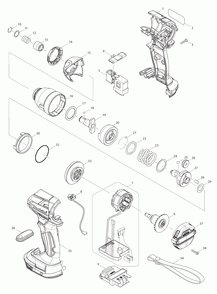 Page 1 Diagram and Parts List for XDT09Z  Makita Drill
