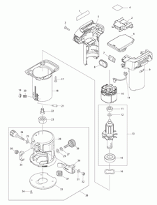 Page 1 Diagram and Parts List for XTR01T7  Makita Router