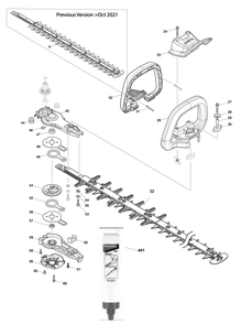 Fig-1 Diagram and Parts List for XHU08T  Makita Hedge Trimmer