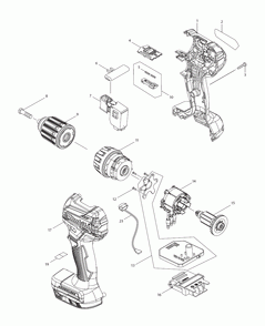 Page 1 Diagram and Parts List for XFD11ZB  Makita Drill