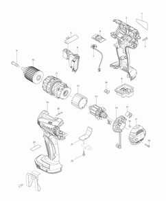 Page 1 Diagram and Parts List for XPH01A  Makita Drill