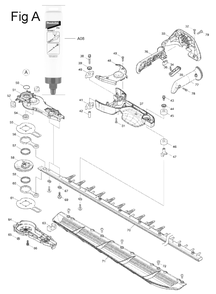 Fig-1 Diagram and Parts List for GHU05Z  Makita Hedge Trimmer