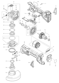 Part Location Diagram of 140T26-1 Makita 5 Tool-less Wheel Guard