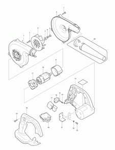 Page 1 Diagram and Parts List for BUB180F Type 1 Makita Leaf Blower / Vacuum