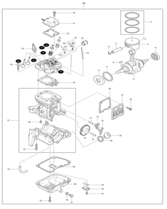Part Location Diagram of 199477-5 Makita SHORT BLOCK ASSEMBLY, EB7650