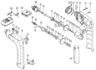Gear Assembly Diagram and Parts List for 6093WD  Makita Cordless Drill
