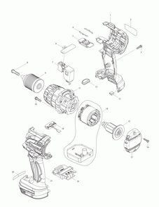 Page 1 Diagram and Parts List for XPH07TB  Makita Drill