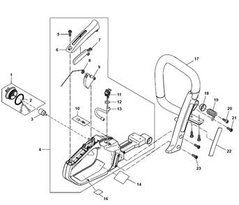 Diagram 1 Diagram and Parts List for EA3500SRDB  Makita Chainsaw