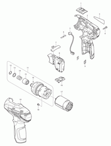 Page 1 Diagram and Parts List for DF030DWE  Makita Screwdriver