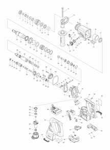 Page 1 Diagram and Parts List for XRH011X  Makita Hammer