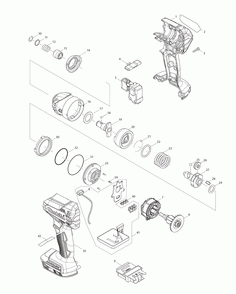 Page 1 Diagram and Parts List for XDT13Z  Makita Drill
