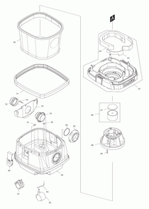Page 1 Diagram and Parts List for XCV06Z  Makita Upright Vacuum