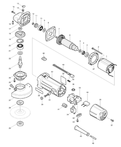 Page 1 Diagram and Parts List for MT951  Makita Grinder