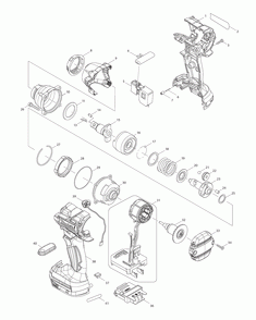 Page 1 Diagram and Parts List for XWT11Z  Makita Drill