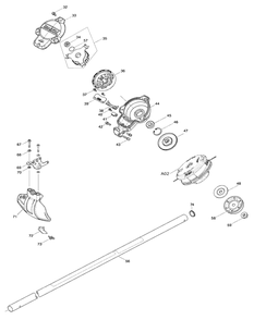 Fig-1 Diagram and Parts List for GRU01M1  Makita Trimmer