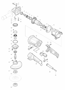 Page 1 Diagram and Parts List for GA5010  Makita Grinder