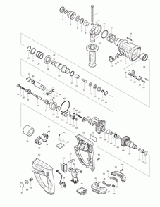 Page 1 Diagram and Parts List for XRH03  Makita Hammer