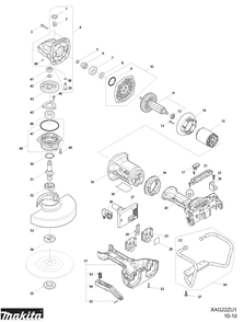 Diagram Diagram and Parts List for XAG22ZU1  Makita Angle Grinder