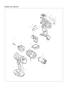 Page 1 Diagram and Parts List for BDF343  Makita Drill