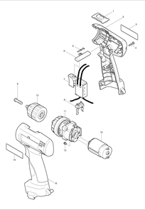 Page 1 Diagram and Parts List for 6260D  Makita Drill