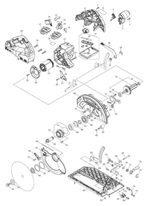 Fig-0 Diagram and Parts List for XSH07PTU  Makita Circular Saw